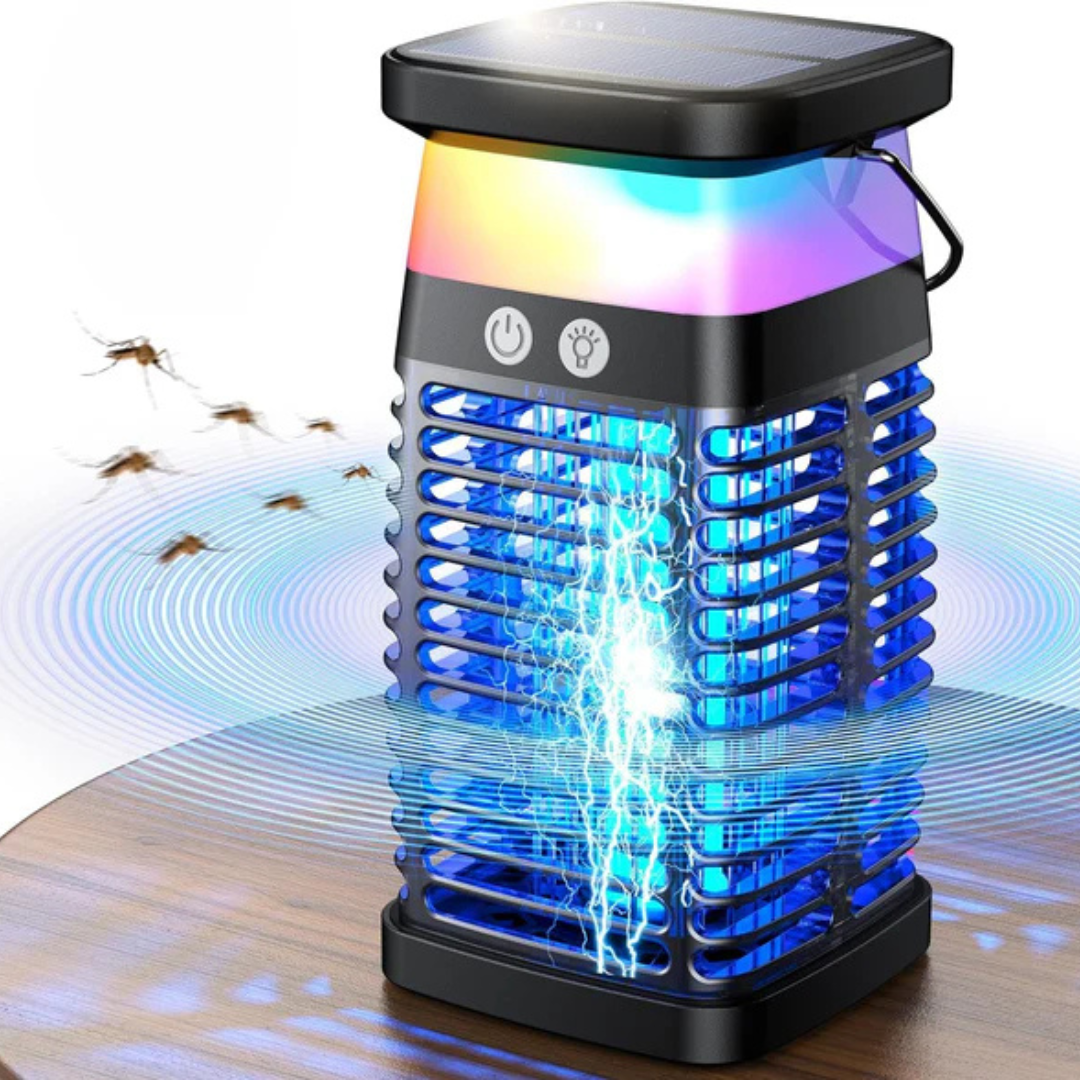 ™Zapify | מחסל יתושים סולארי 4200V, עמיד במים, נייד עם אור LED לשימוש חוץ