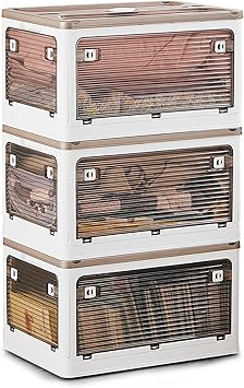 ™Viresta | קופסת אחסון מתקפלת – 80 ליטר, חומר PP, עם גלגלים
